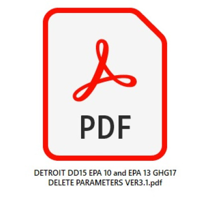 Detroit DD15 EPA10 EPA13 GHG17 Delete Parameters for DDDL